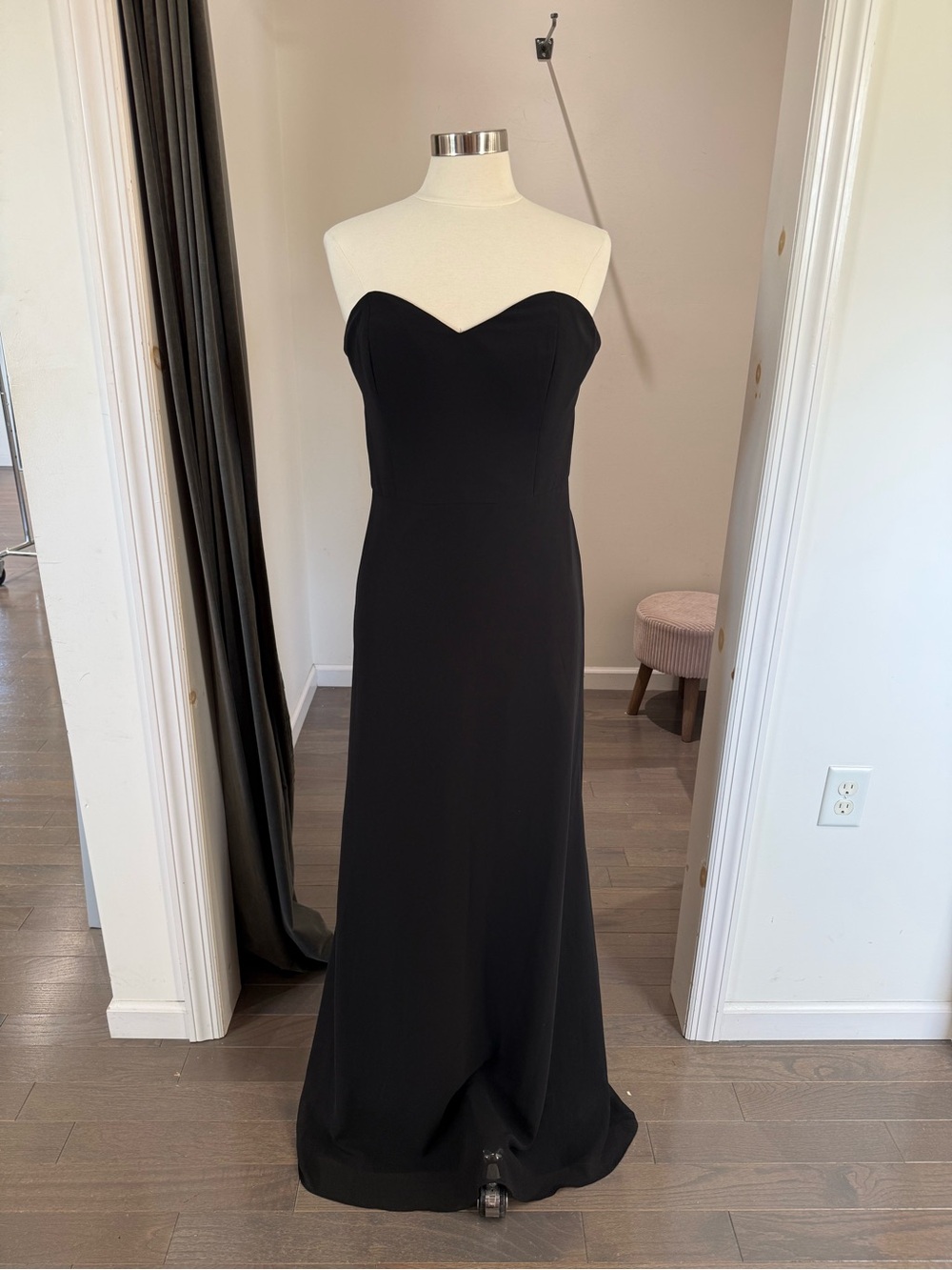 Classic Black Strapless Evening Gown
